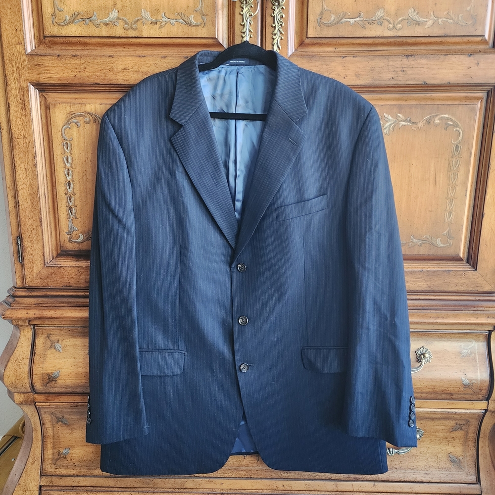 Vintage Ralph Ralph Lauren Navy Pinstripe Blazer 48L Big and Tall